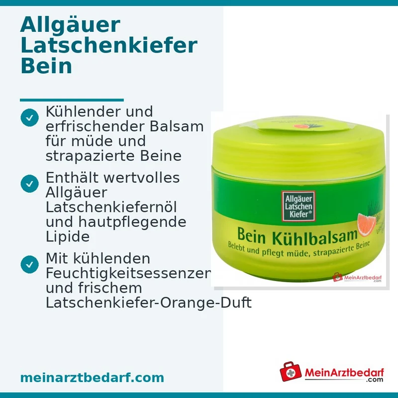 Allgäuer Latschenkiefer Bein Kühlbalsam mit Latschenkiefernöl Balsam, 200 ml