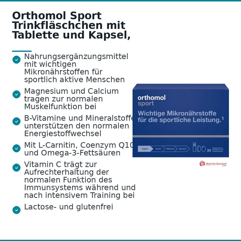 Orthomol Sport Trinkfläschchen mit Tablette und Kapsel, 30 St.
