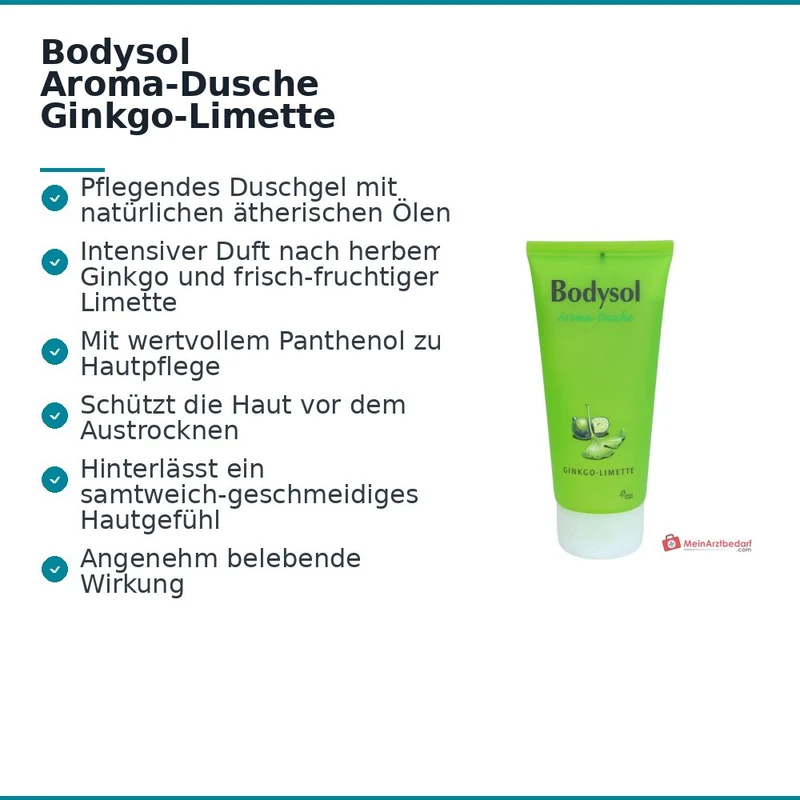 Bodysol Aroma-Dusche Ginkgo-Limette Panthenol / Ginkgo Biloba Extrakt Duschgel, 100 ml