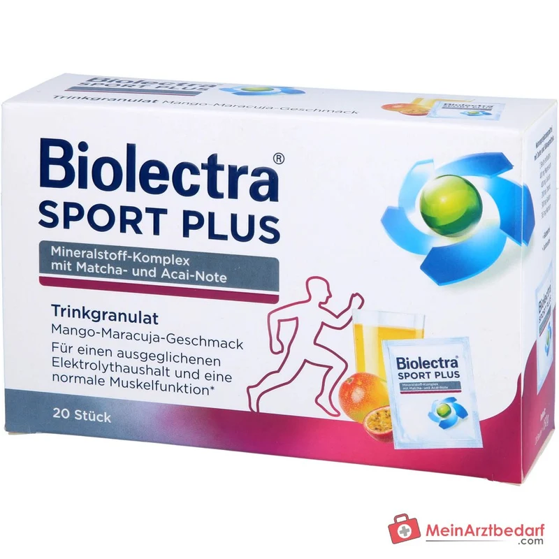 Biolectra Sport Plus Magnesium / Calcium / Kalium / Chlorid / Natrium Trinkgranulat, 20 Beutel