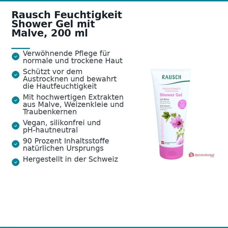 Rausch Feuchtigkeit Shower Gel mit Malve, 200 ml