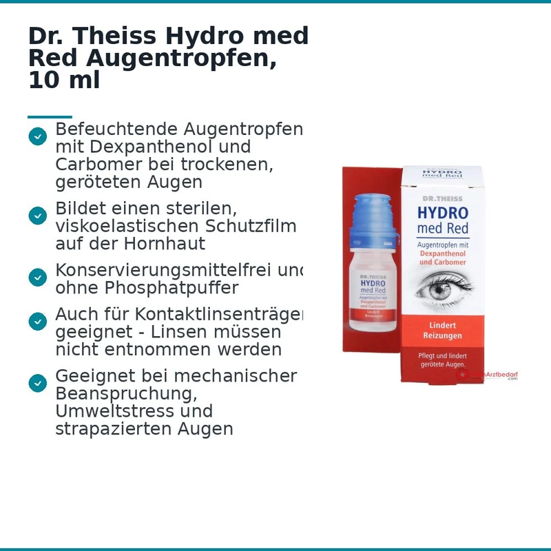 Dr. Theiss Hydro med Red Dexpanthenol / Carbomer Augentropfen, 10 ml