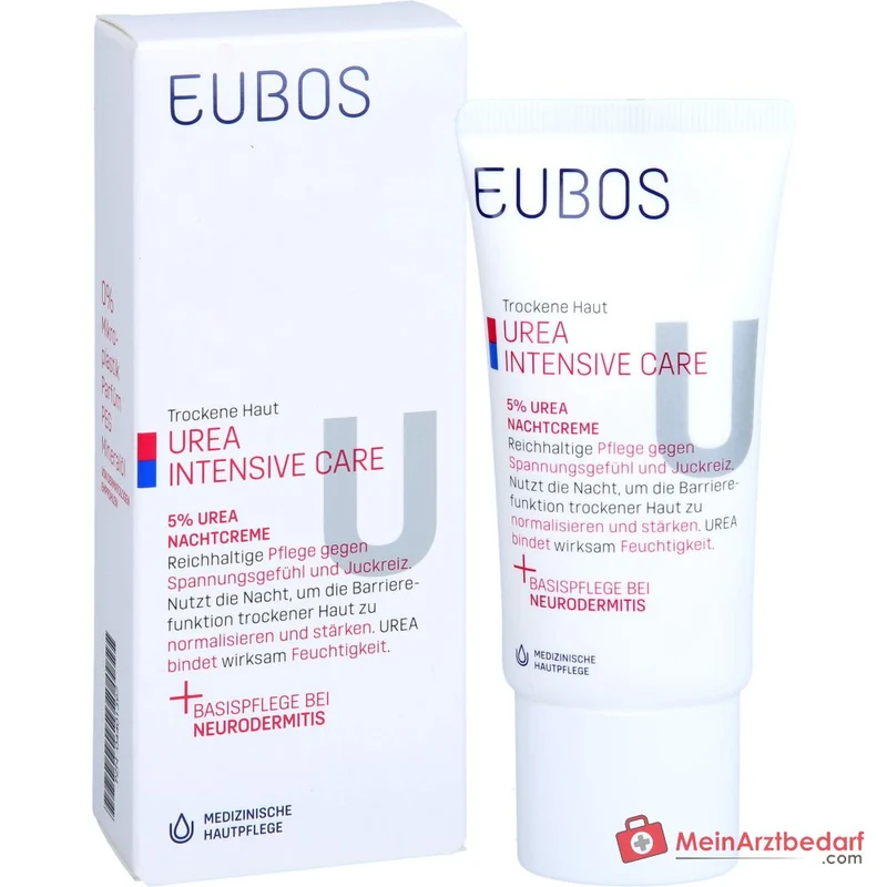 Eubos Trockene Haut Urea 5% Urea / Glycerin / Lactat Nachtcreme, 50 ml