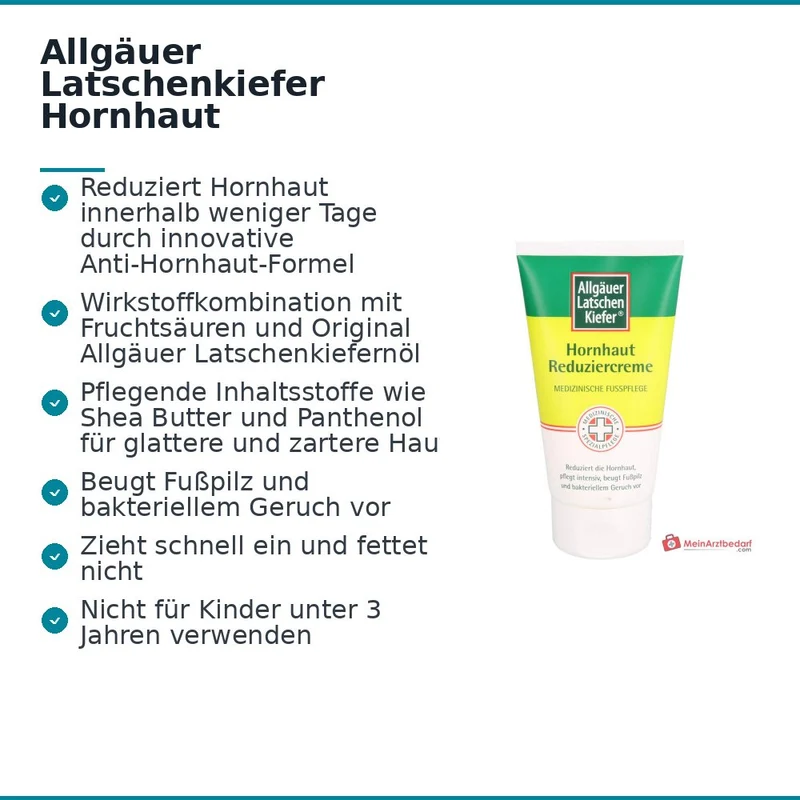 Allgäuer Latschenkiefer Hornhaut Reduziercreme Fruchtsäuren / Latschenkiefernöl / Panthenol / Shea Butter Creme, 150 ml