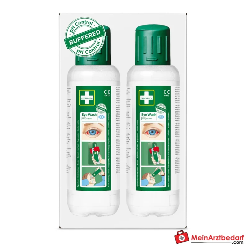 Cederroth Augendusche, 2 x 500 ml gepufferte Salzlösung
