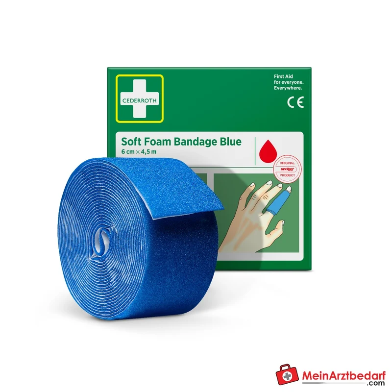 Cederroth Soft Foam Bandage Blue, 6 cm x 4,5 m