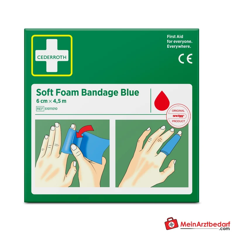 Cederroth Soft Foam Bandage Blue, 6 cm x 4,5 m