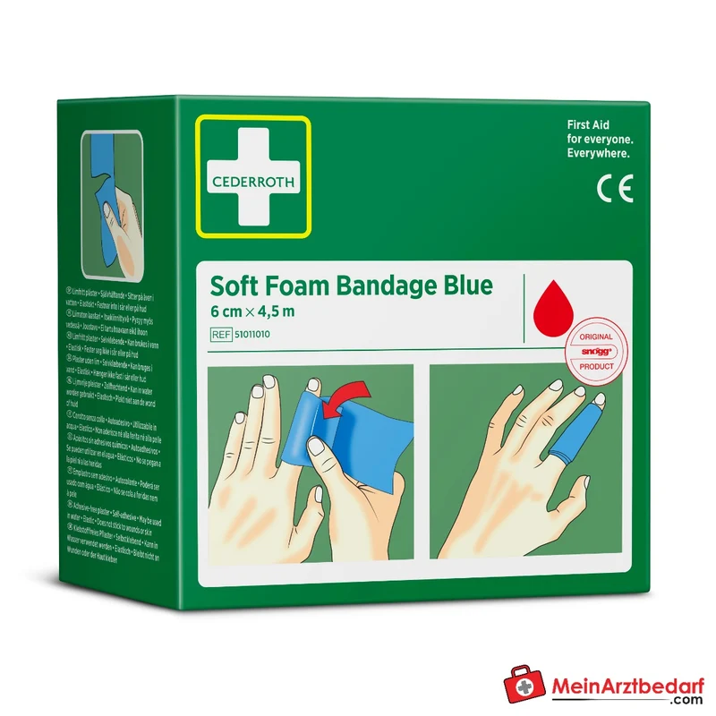 Cederroth Soft Foam Bandage Blue, 6 cm x 4,5 m