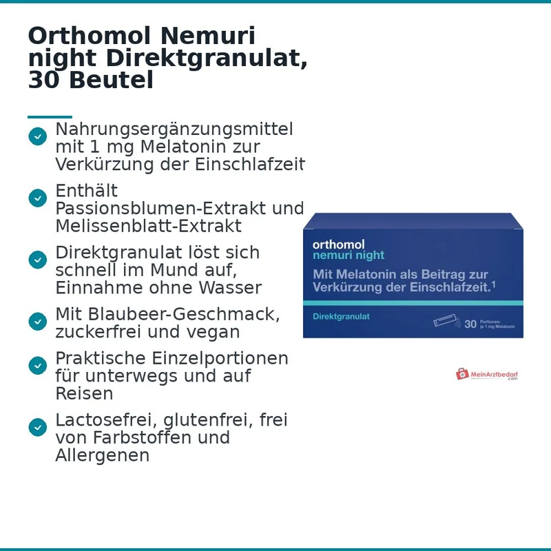 Orthomol Nemuri night Direktgranulat, 30 Beutel