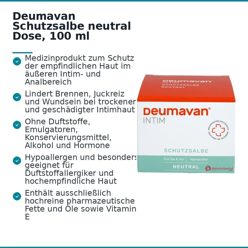 Deumavan Schutzsalbe neutral Vitamin E Fettsalbe, 100 ml