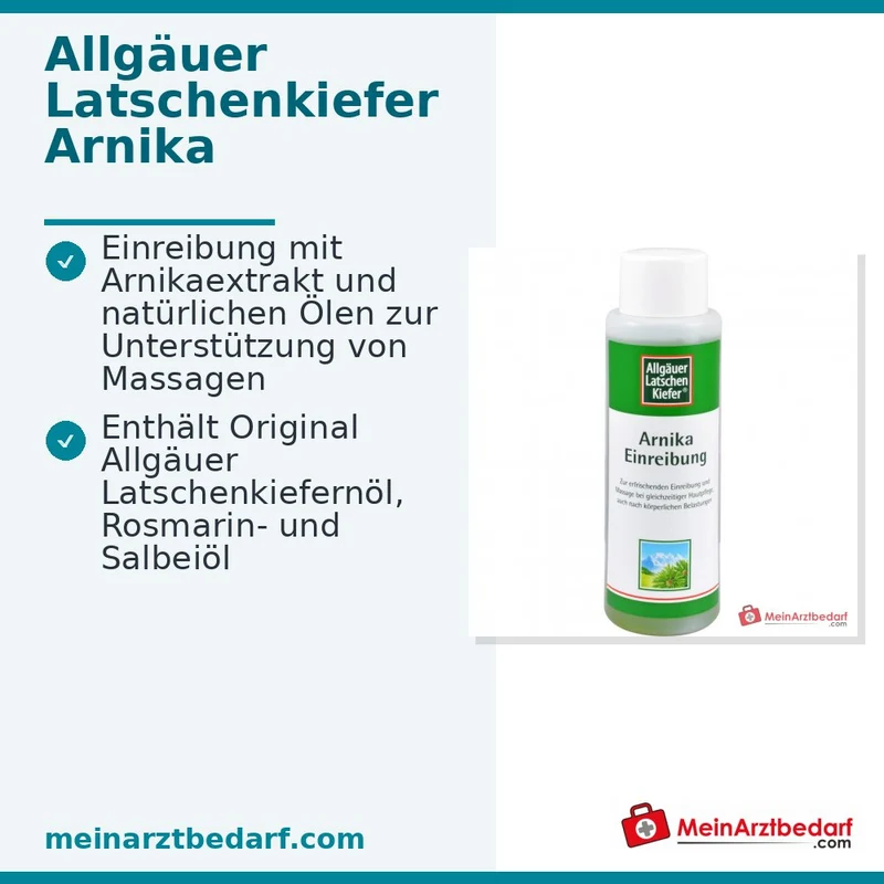 Allgäuer Latschenkiefer Arnika Einreibung Arnikaextrakt / Latschenkiefernöl / Rosmarinöl / Salbeiöl / Menthol / Campher / Panthenol Einreibung, 250 ml