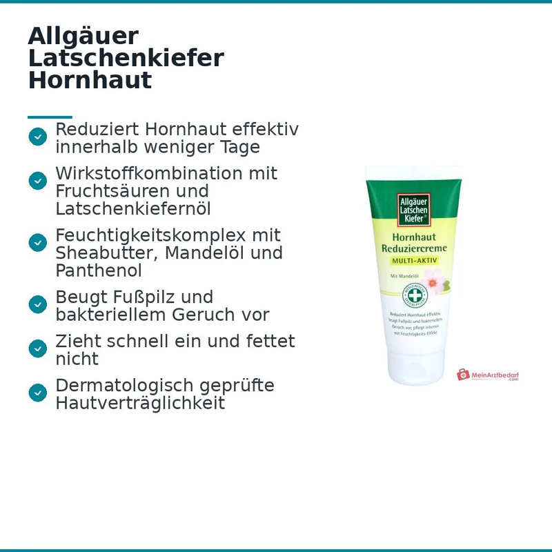 Allgäuer Latschenkiefer Hornhaut Reduziercreme Multi-Aktiv Fruchtsäuren / Latschenkiefernöl Creme, 100 ml