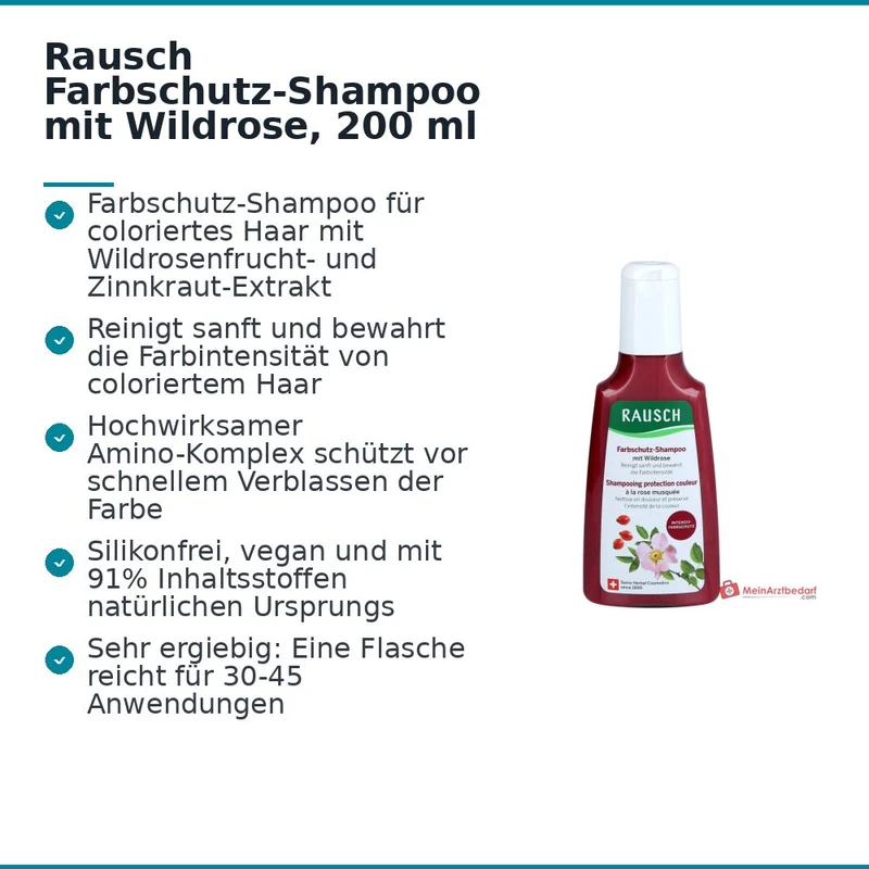 Rausch Farbschutz-Shampoo mit Wildrose, 200 ml