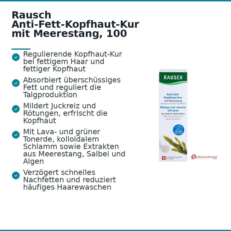 Rausch Anti-Fett-Kopfhaut-Kur mit Meerestang, 100 ml