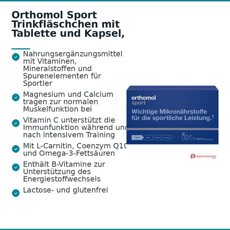 Orthomol Sport Trinkfläschchen mit Tablette und Kapsel, 7 Stück