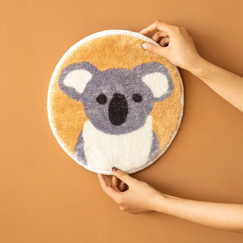 Runde Plüsch-Sitzauflage mit kinderfreundlichen Tiermotiven