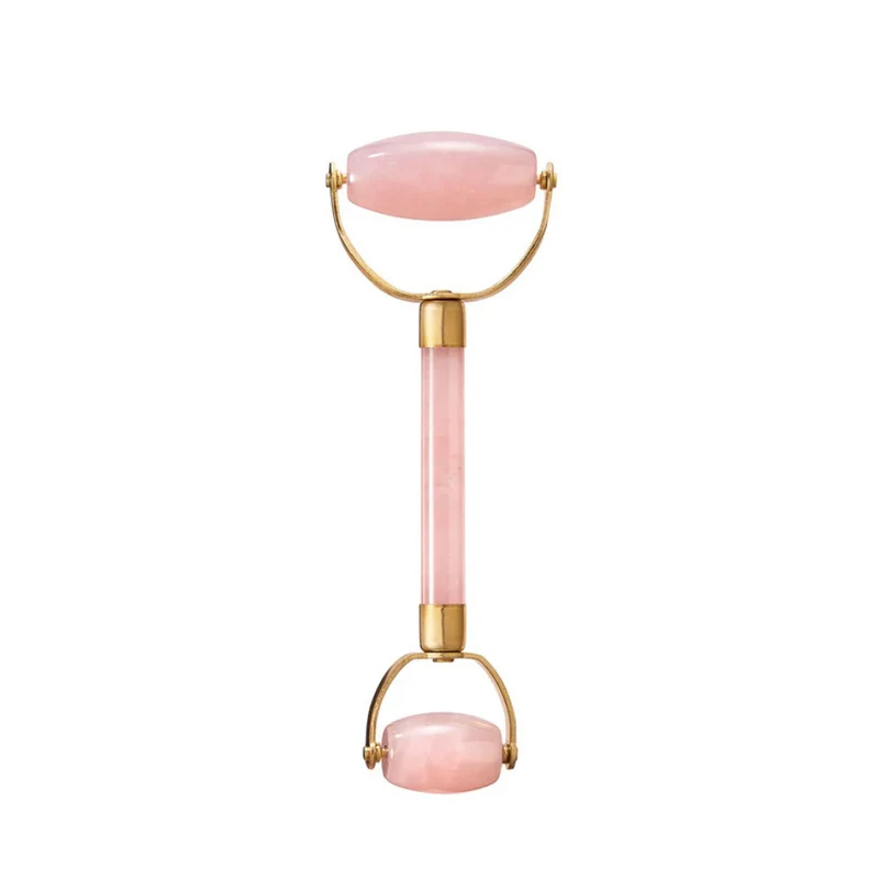 White Lotus Genuine Double Headed Rose Quartz Roller