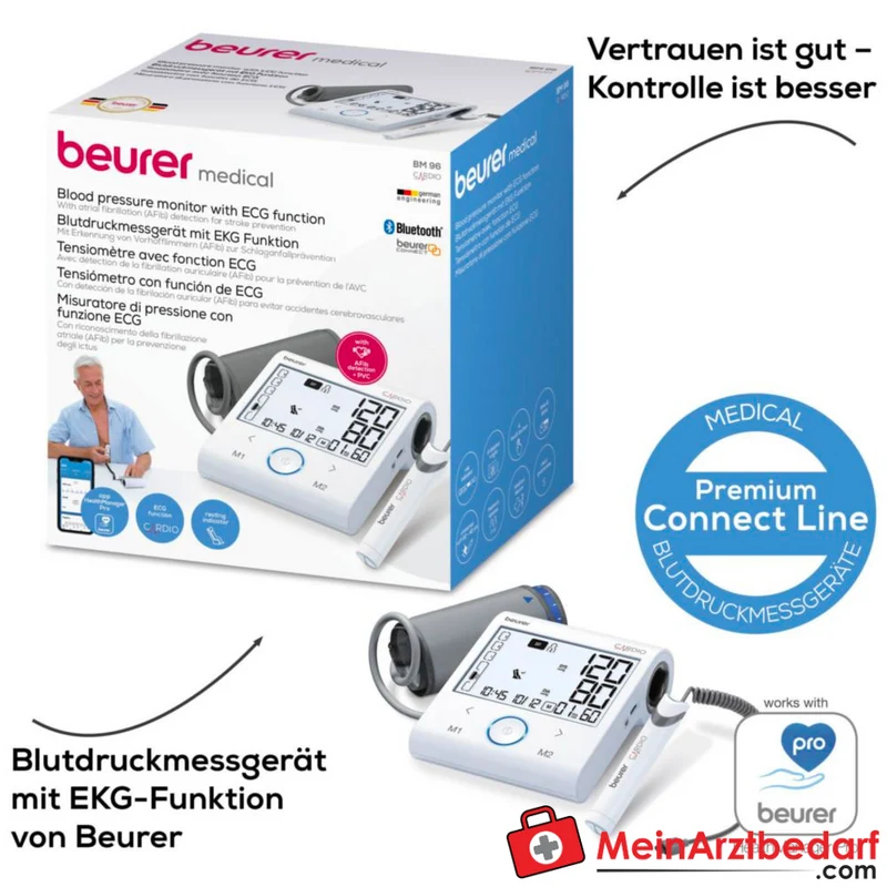 Beurer BM 96 Oberarm-Blutdruckmessgerät mit EKG