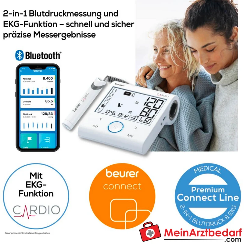 Beurer BM 96 Oberarm-Blutdruckmessgerät mit EKG