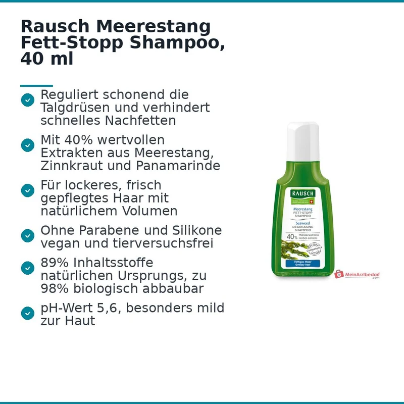 Rausch Meerestang Fett-Stopp Shampoo, 40 ml