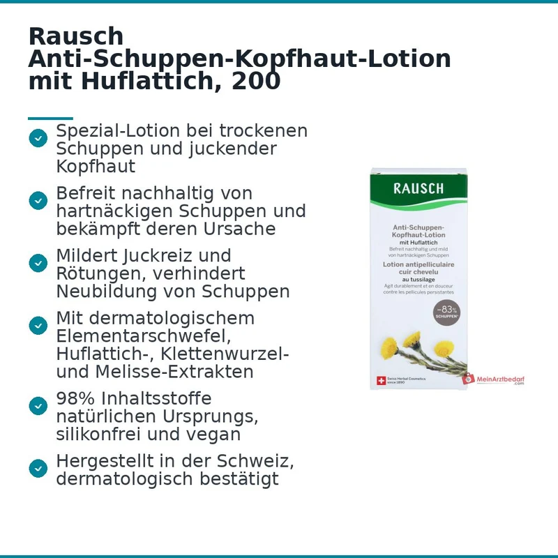 Rausch Anti-Schuppen-Kopfhaut-Lotion mit Huflattich, 200 ml