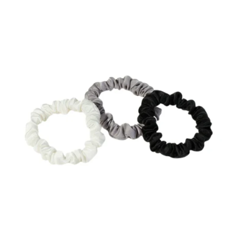 White Lotus 100% Silk Lined Scrunchies 3-pack