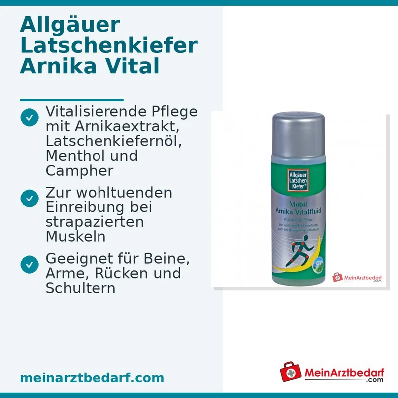 Allgäuer Latschenkiefer Arnika Vital Fluid Arnikaextrakt / Latschenkiefernöl / Menthol / Campher Körperpflege, 100 ml