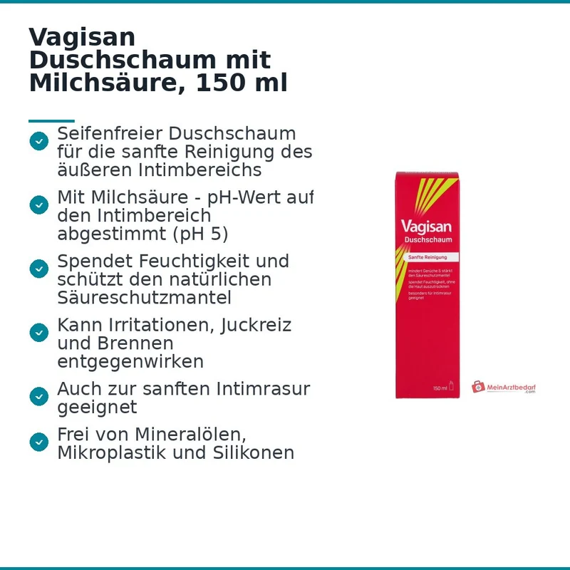 Vagisan Duschschaum mit Milchsäure, 150 ml