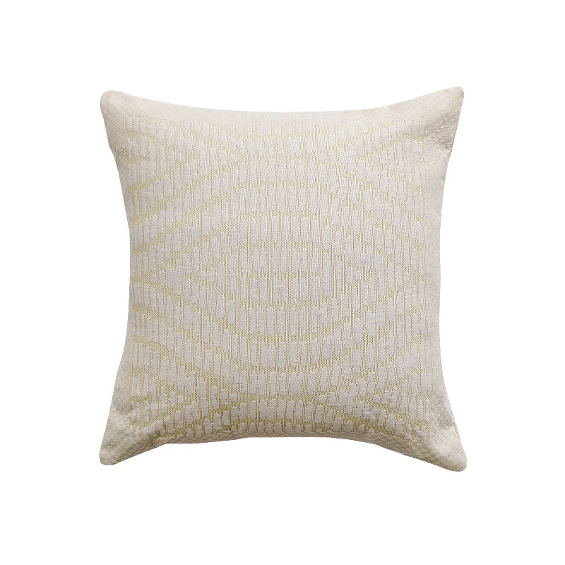 Quadratisches Sofa‑Zierkissen mit feiner gewebter Reliefstruktur und mittigem Kreisornament