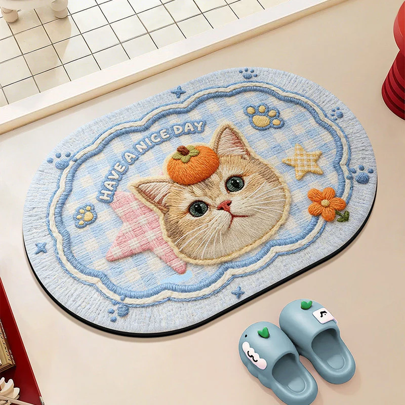 Kreative katzenmotivierte Badmatte für Badezimmer