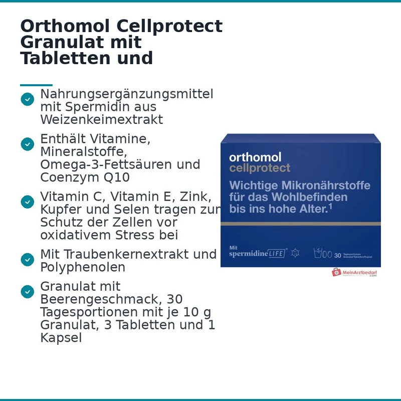 Orthomol Cellprotect Granulat mit Tabletten und Kapseln, 30 Tagesportionen