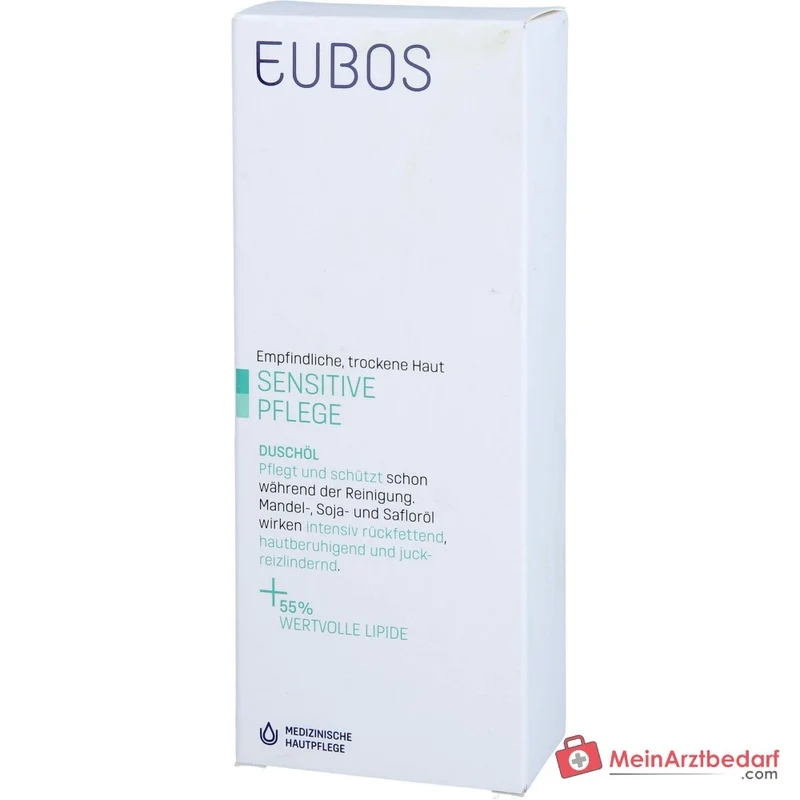 Eubos Sensitive Duschöl F Mandelöl / Sojaöl / Safloröl Duschöl, 200 ml