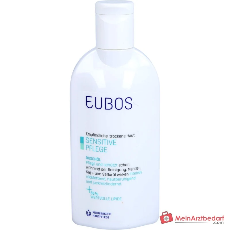 Eubos Sensitive Duschöl F Mandelöl / Sojaöl / Safloröl Duschöl, 200 ml