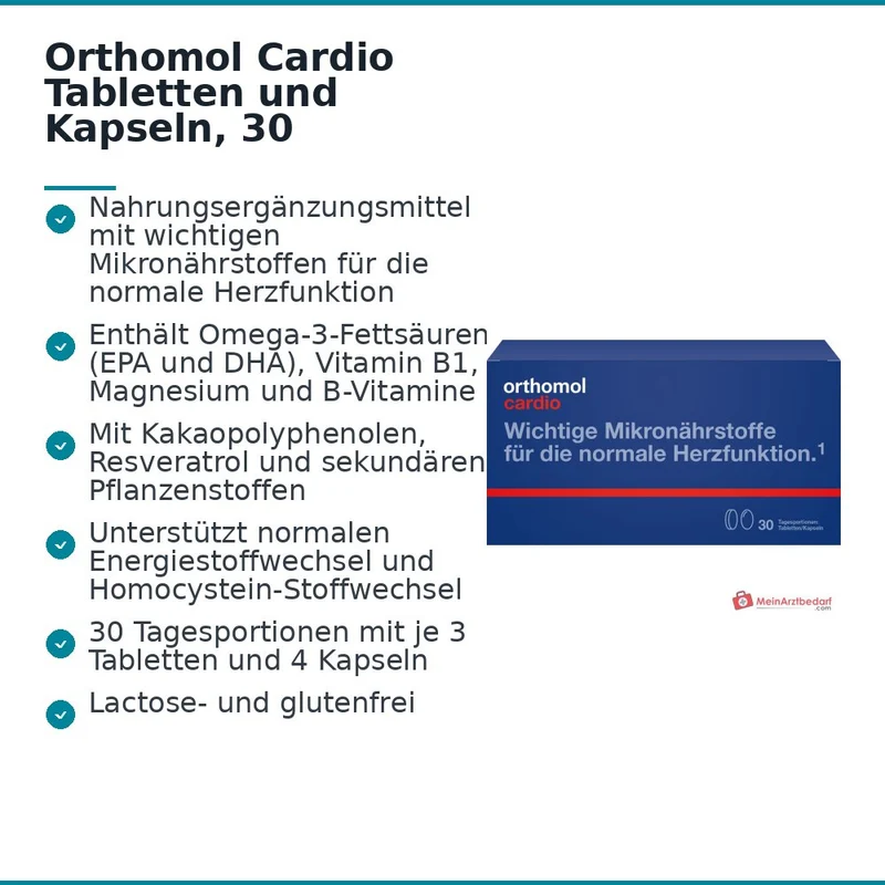 Orthomol Cardio Tabletten und Kapseln, 30 Tagesportionen