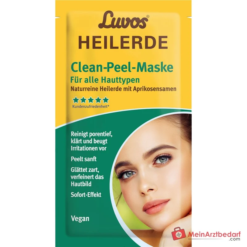 Luvos Heilerde Clean-Peel-Maske Heilerde / Aprikosensamen / Pfirsichkernöl Gesichtsmaske, 2x7,5 ml