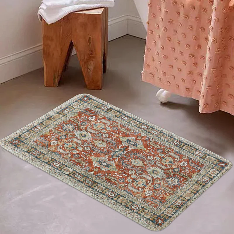 Vintage-inspirierter Flachgewebter Läufer mit orientalischem Medaillon-Design und niedrigem Flor