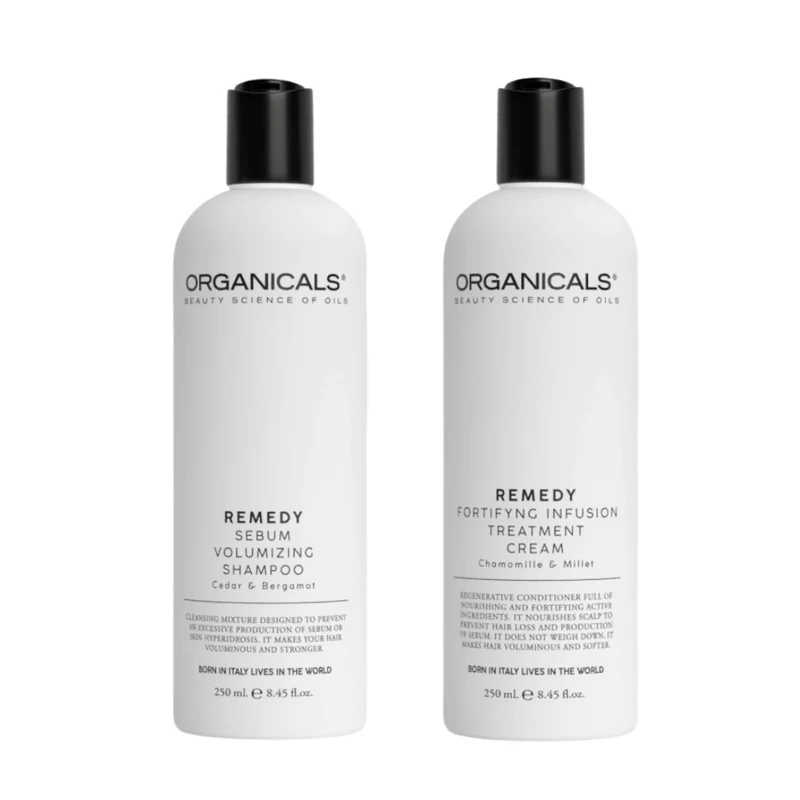 Organicals Remedy Sebum Volumizing Shampoo + Organicals Remedy Fortifying Infusion Treatment 250ml