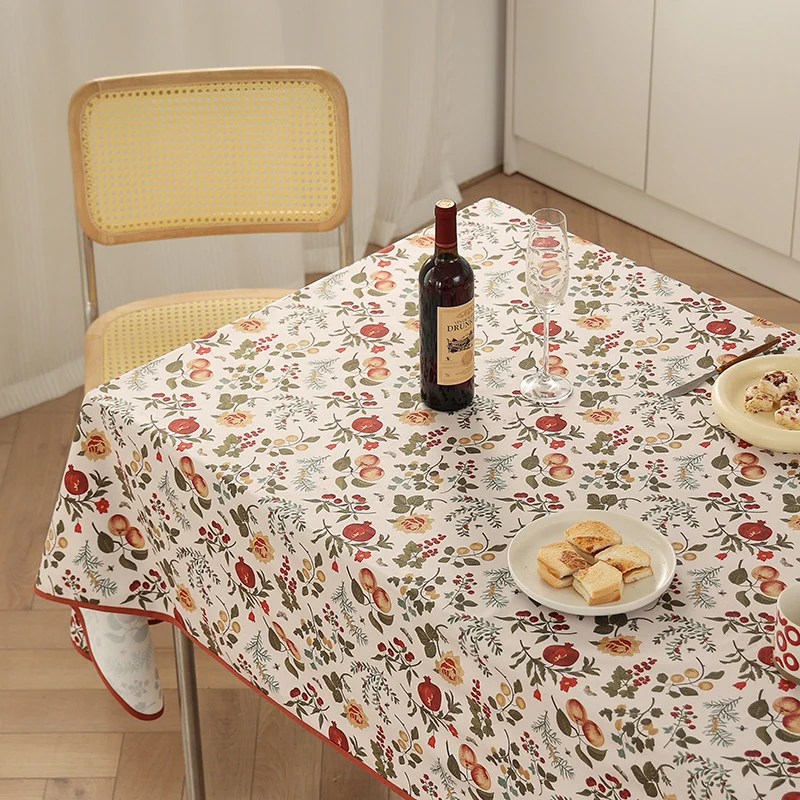 Abwaschbare beschichtete Baumwoll-Tischdecke mit vintage Obst- und Blumenmuster