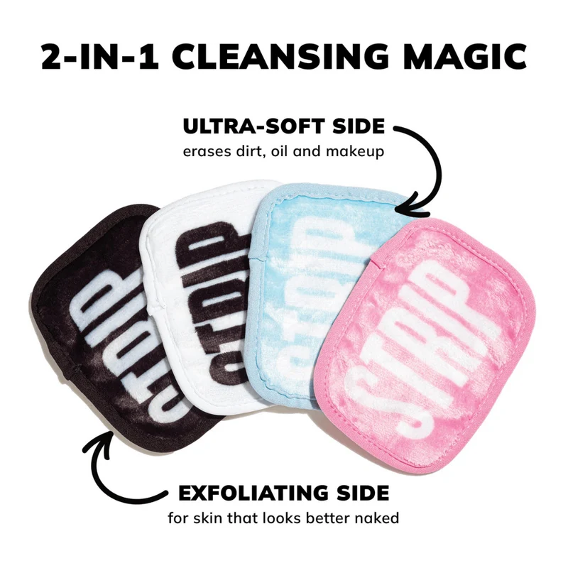Strip Herbruikbare Makeup Pads roze blauw 7 stuks + waszak