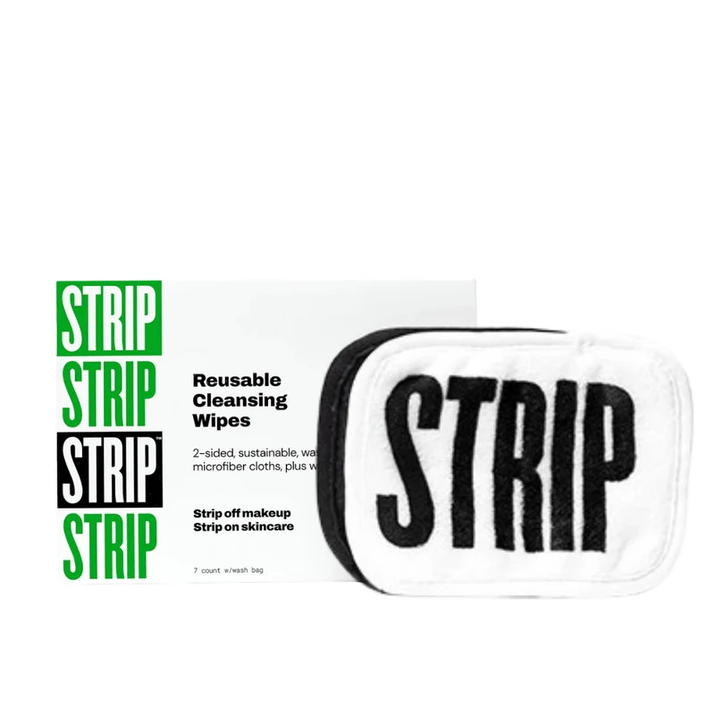 Strip Herbruikbare Makeup Pads zwart wit 7 stuks + waszak