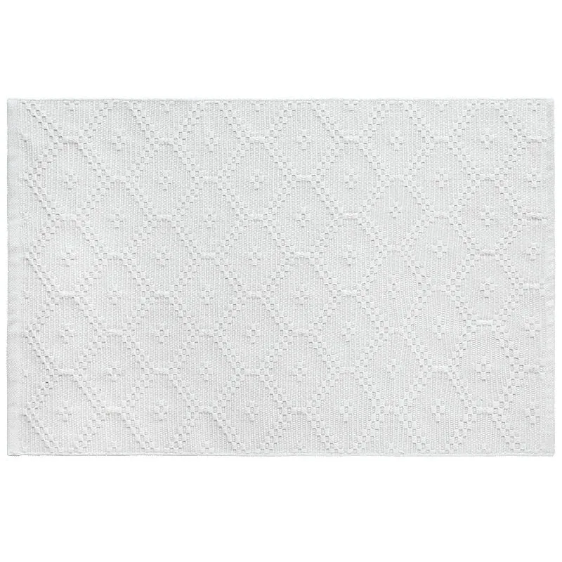 Komfort-Badmatte aus voluminöser Baumwollmischung mit strukturiertem Diamant-Tuft und rutschfester Latexrücken