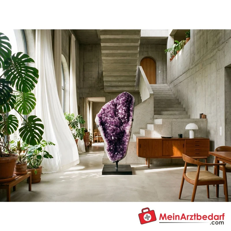 Amethyst-Freiform 103 cm A-Qualität Brasilien mit Stahlsockel Unikat