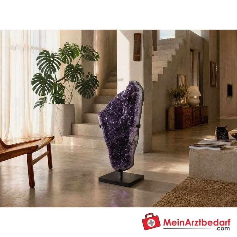 Amethyst-Freiform 103 cm A-Qualität Brasilien mit Stahlsockel Unikat