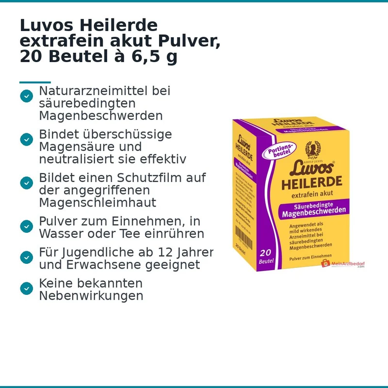 Luvos Heilerde extrafein akut Pulver, 20 Beutel à 6,5 g