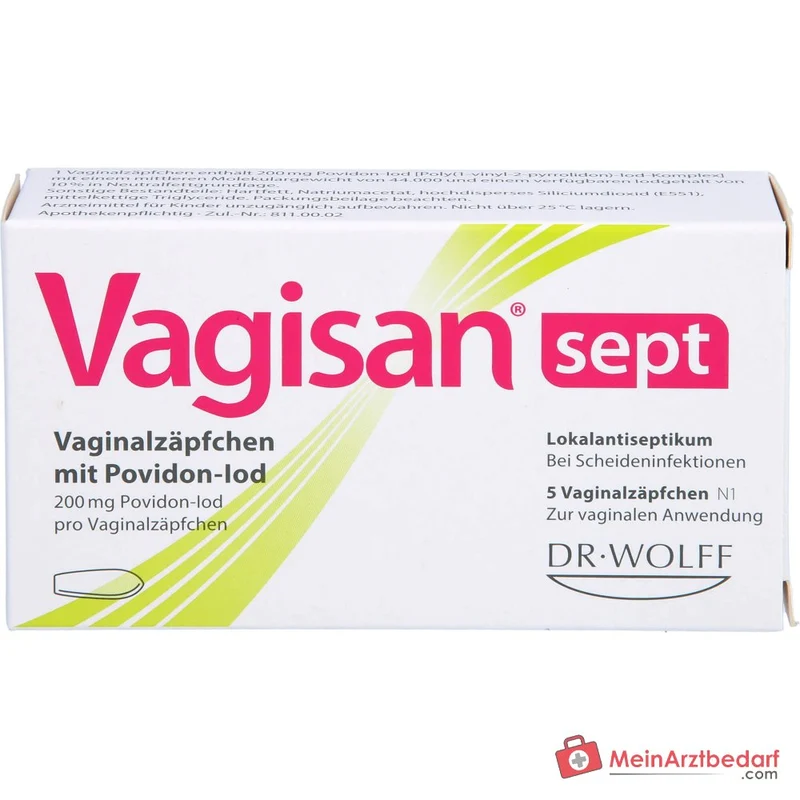 Vagisan sept Vaginalzäpfchen mit Povidon-Iod, 5 St.