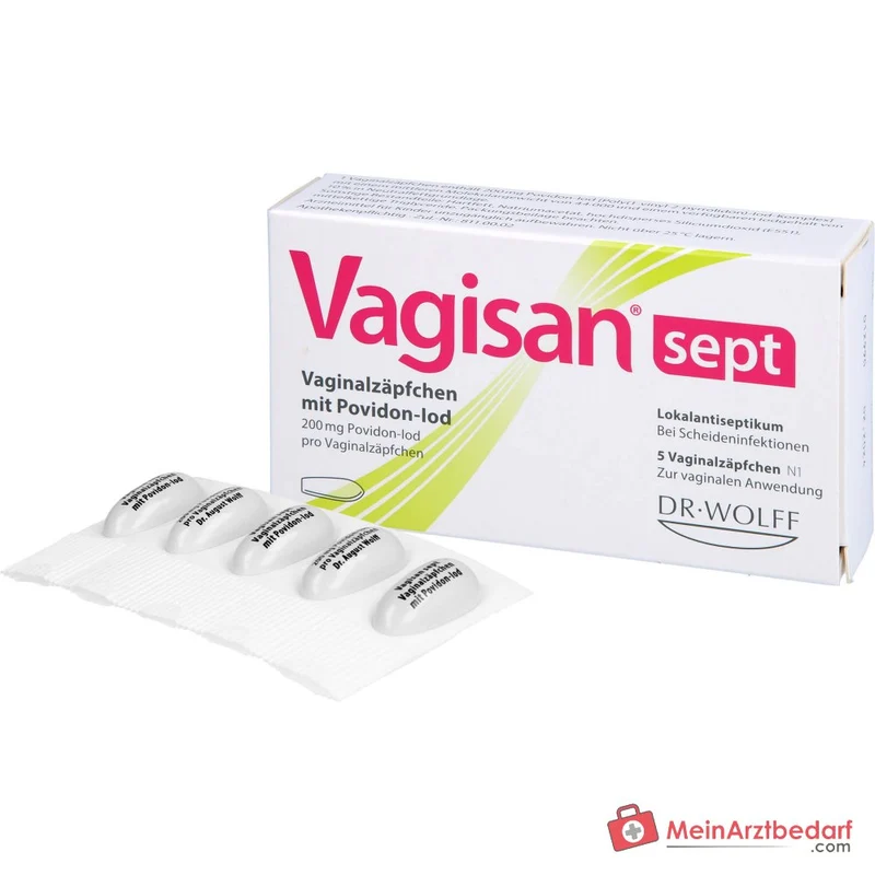 Vagisan sept Vaginalzäpfchen mit Povidon-Iod, 5 St.