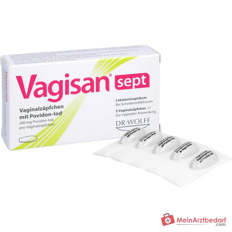 Vagisan sept Vaginalzäpfchen mit Povidon-Iod, 5 St.