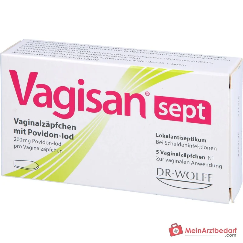 Vagisan sept Vaginalzäpfchen mit Povidon-Iod, 5 St.