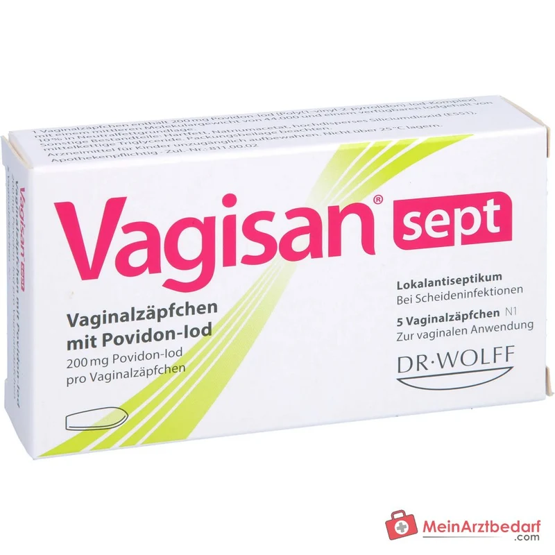 Vagisan sept Vaginalzäpfchen mit Povidon-Iod, 5 St.