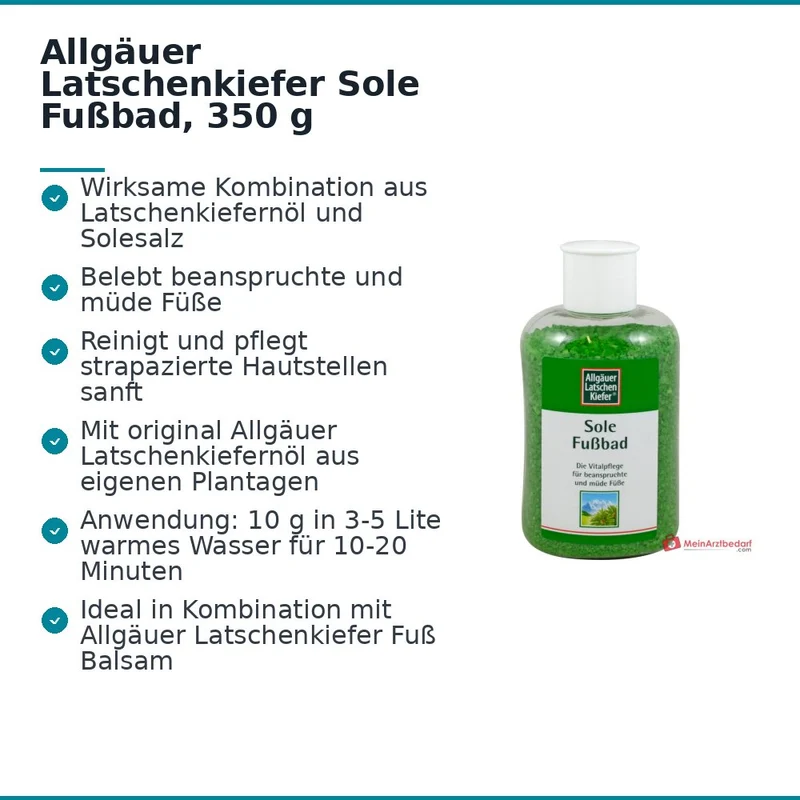 Allgäuer Latschenkiefer Sole Fußbad Latschenkiefernöl / Solesalz Bad, 350 g
